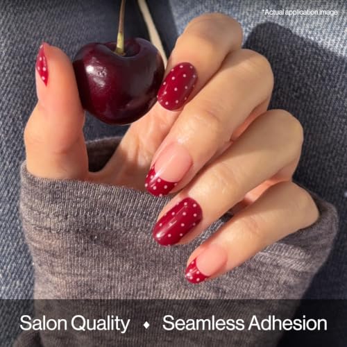Image of ohora Semi Cured Gel Pedi Strips | Red, Art, Dot | N Berry Polka