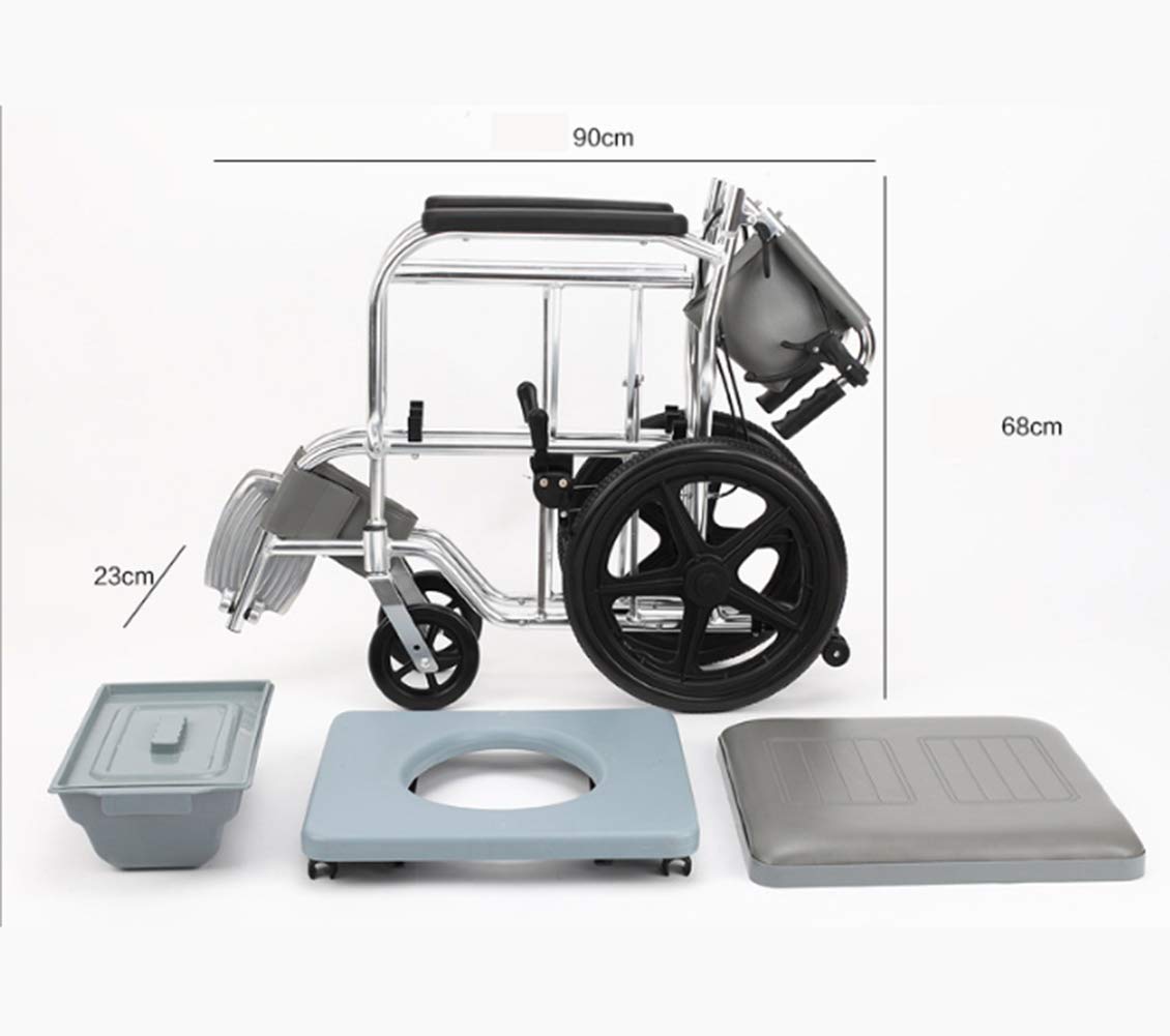 Wózek inwalidzki, lekki składany wózek inwalidzki do jazdy medycznej, starszy wózek inwalidzki z siedziskiem aluminiowy składany przenośny ręczny wózek inwalidzki dla osób niepełnosprawnych
