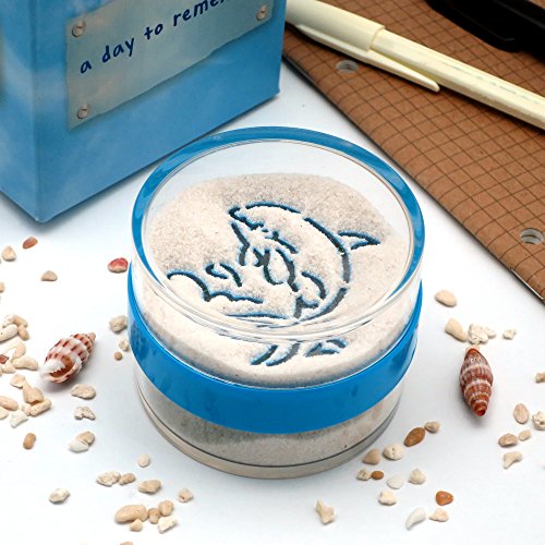 Canplow Sand Paperweight 2.5- Inch Round, Flip Over To See Turtle & Dolphin Sand Pattern, Beach Sand Inside … #TOP1