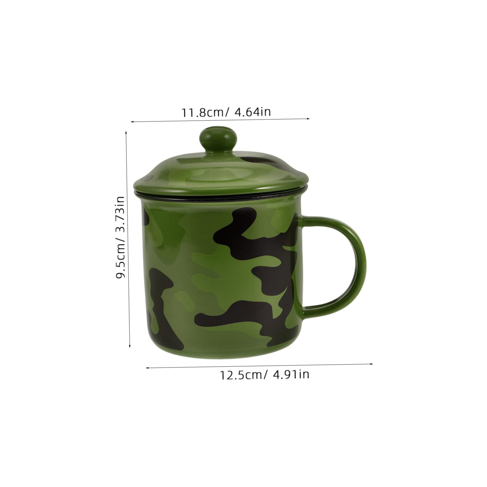 KOMBIUDA Retro Emaille Kaffeetasse Vintage Trinkbecher Für Zuhause Und Camping Geeignet Für Kaffee Tee Und Saft Isolierter Becher Militärgrünem Camouflage-design Für Outdoor-abenteuer