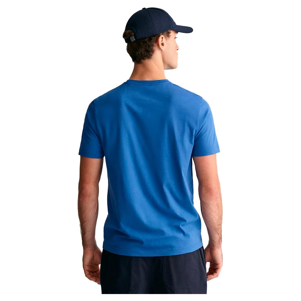 GANT Herren Normales Schild-T-Shirt, Dusty Navy