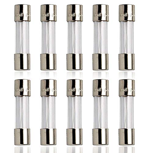 BLUECELL pack of 10 pcs F5AL Fast-Blow Fuse 5A 250V Glass Fuses 5 x 20 mm (5amp) (F5A)