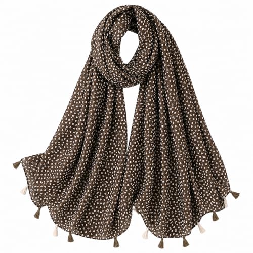 Image of FAIRYGATE Scarf for Women UK Tassel Scarf Women Lovely Pattern Girls' Oversized Scarves Long Lightweight Sarongs Ladies Scarfs Gifts Shawls and Wraps in Style 63107