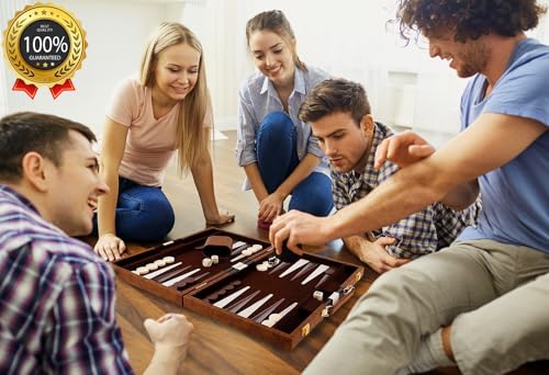 Backgammon étui en cuir rigide portable pour jouer à deux partout