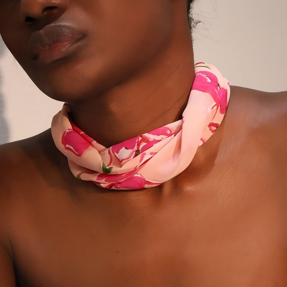 Bohemia Scarf Necklace for Women Flower Neckerchief Choker Necklaces Vintage Ethnic Cloth Necklace Trendy Jewelry Gift - Image 2