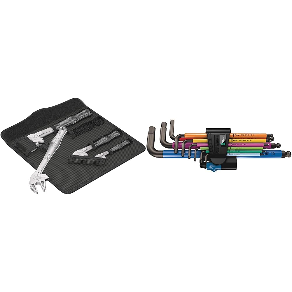 Clés auto-ajustables 6004 Joker 4 Set 1 et clés mâles coudées métriques Wera