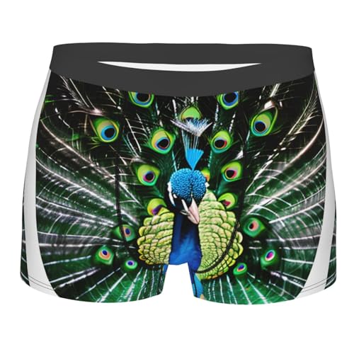 Fresh Peacock Print Men'S Boxer Briefs Soft Breathable Comfortable Stylish Underwear For Men Mens Underwear - Main Image