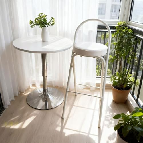 JFGCTYHXY Taburete Plegable, Fácil de Transportar, no Requiere Montaje, Ahorra Espacio, Ideal for el hogar, la Oficina, Tiendas, Viajes y restaurantes(White,70cm/28in)