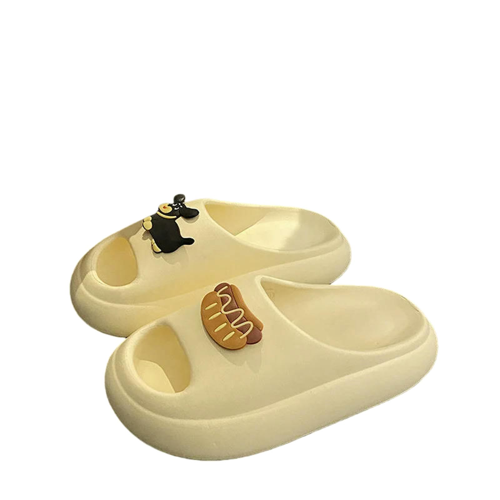 Gyios Summer Slippers Cute Eva 'cloud Comfort' - Unisex Slides, Anti-slip & Odor-proof Thick Sole Sandals For Home Beach-beige-36-37