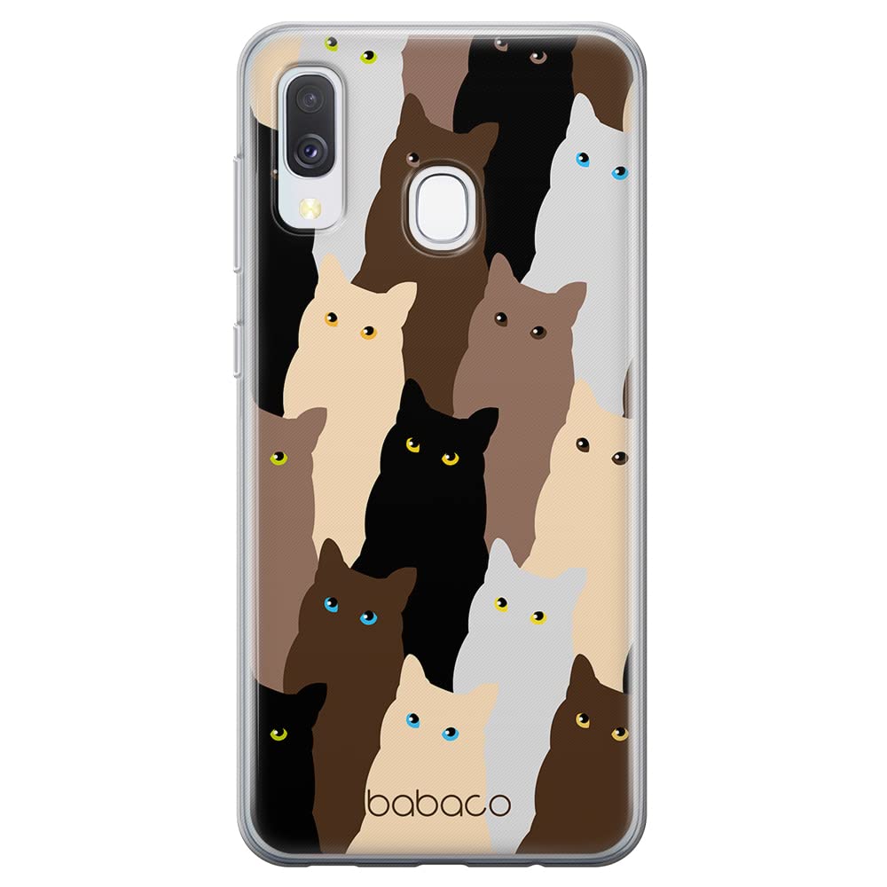 Babaco ERT GROUP mobile phone case for Samsung A40 original and officially Licensed pattern Cats 001 optimally adapted to the shape of the mobile phone, case made of TPU