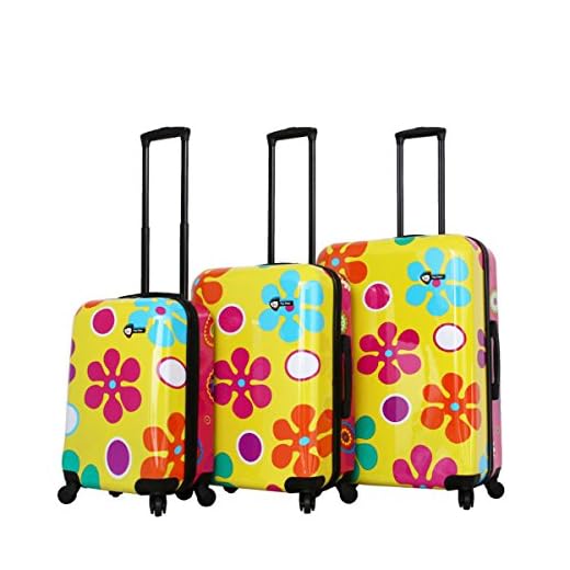 Mia Toro Pop Fiore Stylish Hardside Luggage Set