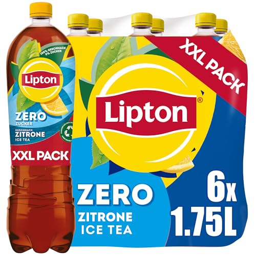 LIPTON ICE TEA Zero Lemon Zuckerfreier Eistee mit Zitronen Geschmack EINWEG (6 x 1.75 l)
