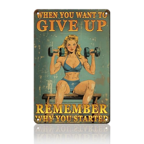 PEACHGARDEN Gym Room Metal Sign When You Want To Give