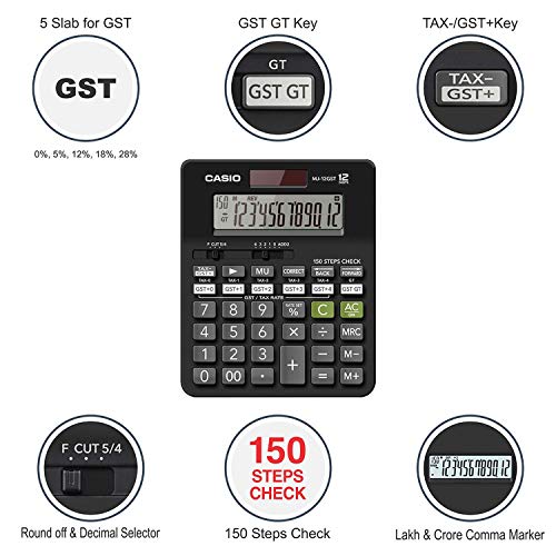 Image of Casio FX-991ES Plus-2nd Edition Scientific Calculator & Casio MJ-12GST GST Calculator (Black)
