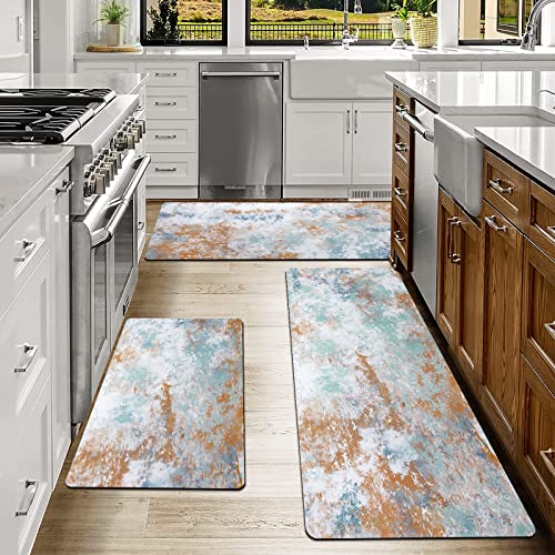 Ileading Boho Kitchen Rugs Sets 3 Piece With Runner Natural Rubber Bohemian Kitchen Rugs And Mats Set Non Slip Thin Laundry Room Rugs Runner For Hallway Door Entrance #TOP6
