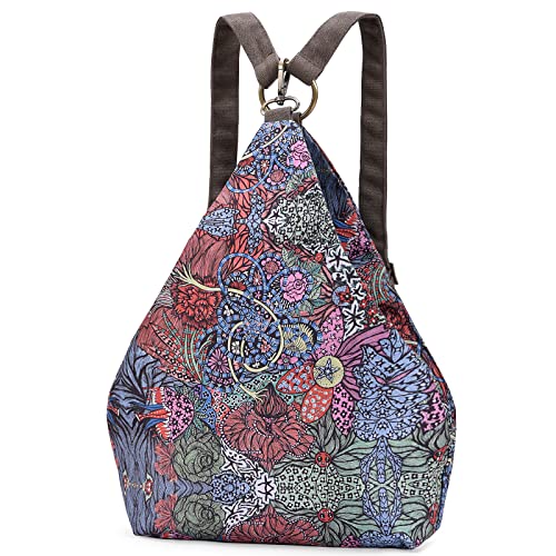 Image of Black Butterfly Floral Small Backpack for Women, Nature Lightweight Daypack