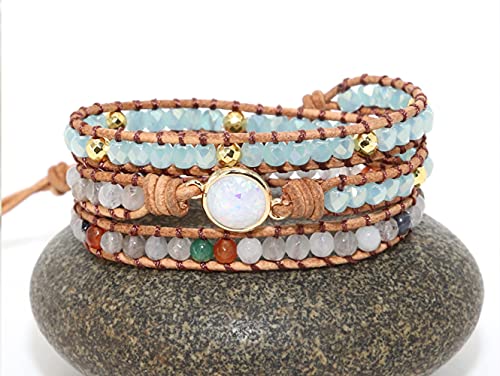 Zosojona Women Wrap Bracelets Boho Natural Stone Jasper Turquoises Strand Bracelet Jewelry Collection thumb #3