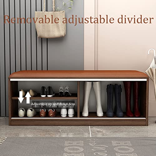 Banc d'entrée à chaussures en bois pour optimiser le rangement des petits espaces