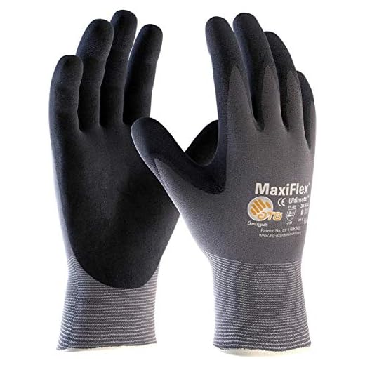 Maxiflex 34-874 Ultimate Nitrile Grip Work Gloves, Large, 3 Pair