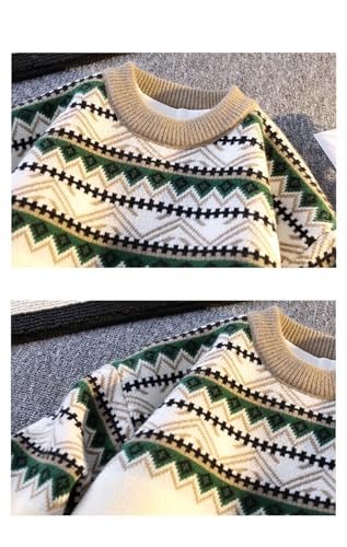 Men's Winter Warm Sweater Christmas Harajuku Style Loose Long Sleeve Casual Round Neck Sweater2