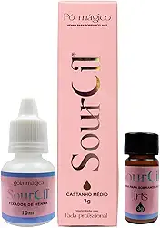 Henna Sobrancelhas Kit Designer Profissional Sour Cil Fada (Castanho Médio)