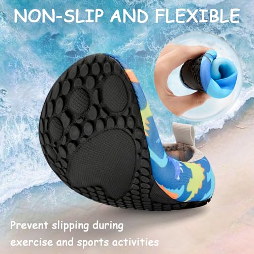 Image of ANLUKE Kids Boys Girls Water Shoes Barefoot Aqua Socks Fast Dry Beach Swim Outdoor Sports Shoes for Toddler