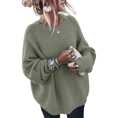Women’s Trendy Sweaters to Wear with Leggings Causal Mock Neck Batwing Sleeve Fall Cute Oversized Knit Tops Cover