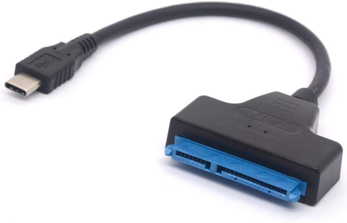 Adaptador USB C a SATA - Cable de disco duro tipo C a SATA III para 2.5 HDD SSD 7+15 Pin Thunderbolt 3 Converter 2