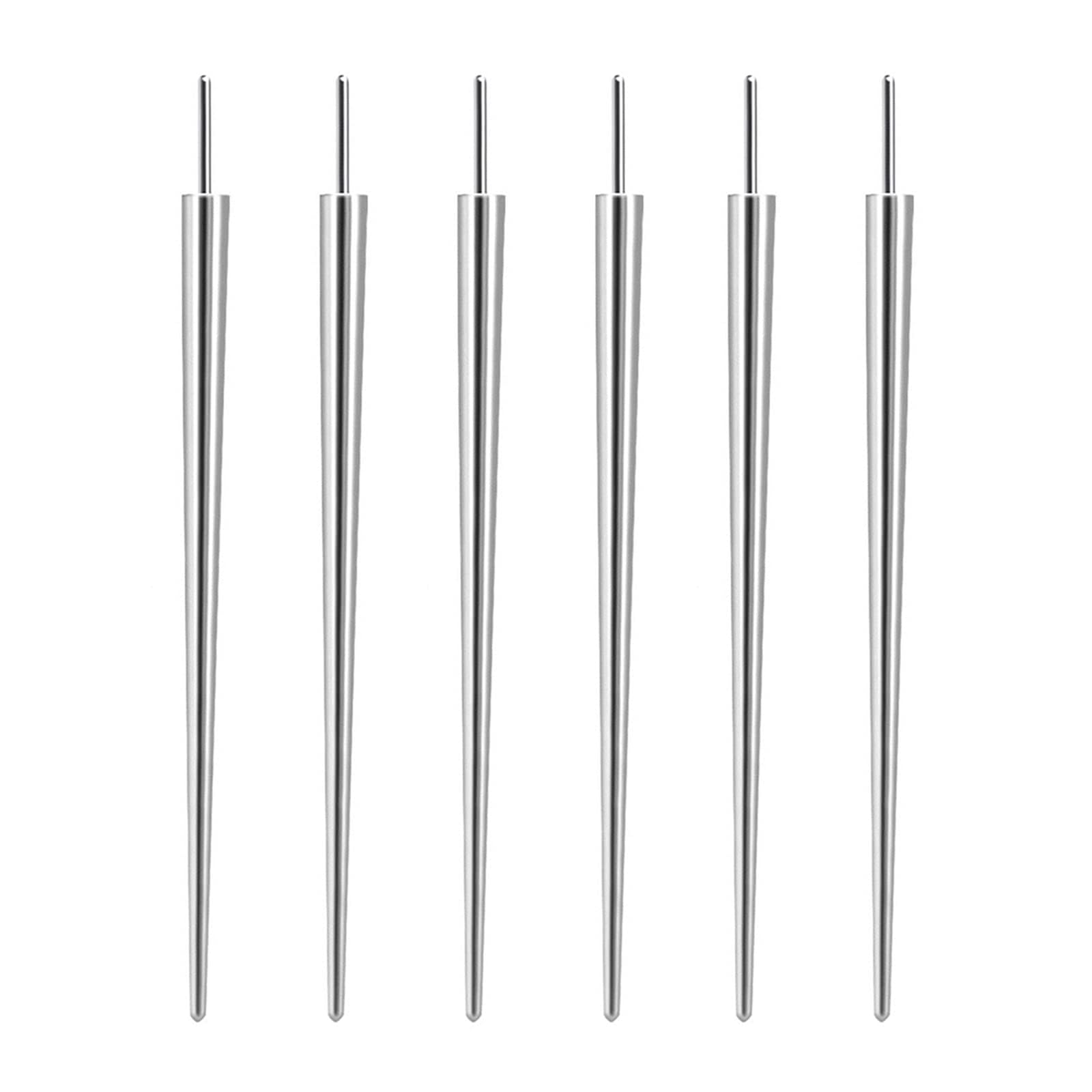 AzoneeTitanium Piercing Taper Insertion Pin for Nose Ear Lip 18G Push in Body Piercing Stretching Assistant Tool for Changing Jewelry (6Pcs)