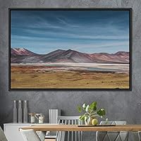 Framed Canvas Wall Art Mountainscape Aerial Dramatic Landscape Mountain Top Multicolor Photography Realism Rustic Warm - 16x24 inches