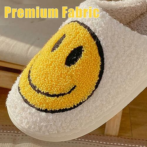 Smile Face Slippers for Women and Men, Retro Comfy Warm Soft Fuzzy Plush Slip-On House Shoes Funny Cute Happy Smile Home Winter Warmies Pillow Cloud Memory Foam Fluffy Slipper for Indoor & Outdoor2