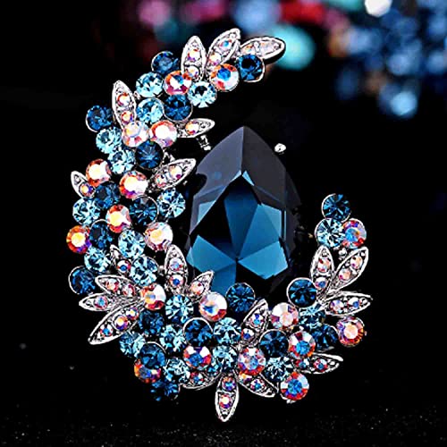 Image of Fashion Rhinestone Flower Brooches Pins Cute Pearl Crystal Floral Lapel Pin Brooch Costume Decorate Jewelry for Women Gril Gift
