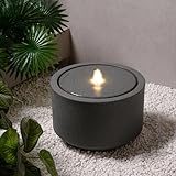 Puulye 10.23” H Outdoor Water Fountain Made with Eco-Friendly Recyclable Materials, Polyethylene Round Bubbler Outdoor Fountain, Garden Decor with LED Light for Patio, Porch, Backyard