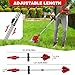 21V Grass Trimmer Electric Cordless Strimmer with 2x Battery, Red Lawn Mower, Pruning Cutter Garden Tools, Telescopic Lightweight Weed Hedge Trimmer Edge Trimmer for Garden Clearing Weeds Flower Trees