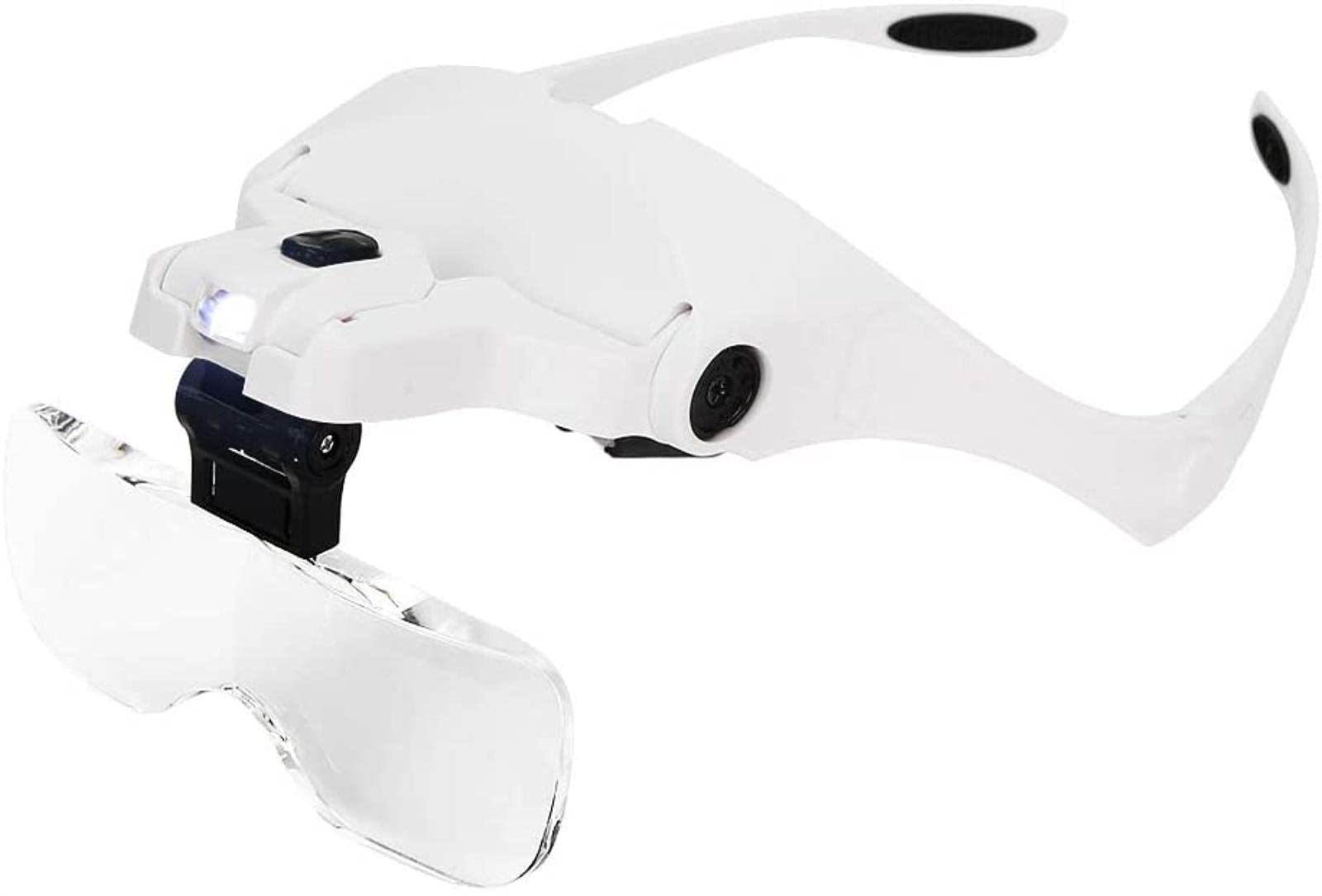 Lupa, Lupas - Diadema para La Cabeza con Luz Led Ajustable, Lupa para Trabajos De Precisión, Lupa De Joyero, Artesanía, Reparación De Relojes, Estabilización
