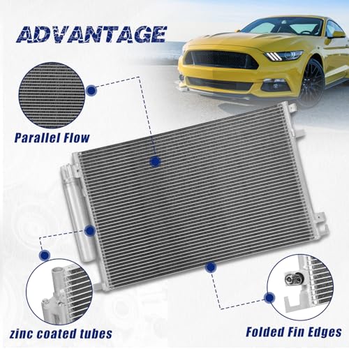 Image of Air Conditioning A /C Condenser Compatible with Ford Mustang # 4688, 7-4688, FR3Z19712B, FR3Z19712D, KR3Z19712A