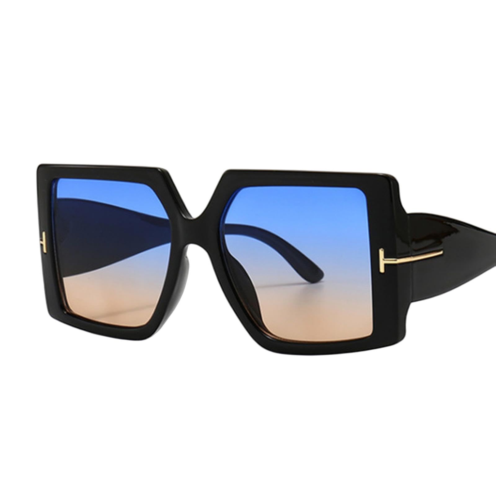 NOGRAX Occhiali da Sole da Donna Occhiali Da Sole Quadrati Donna Uomo Occhiali Da Sole Oversize Con