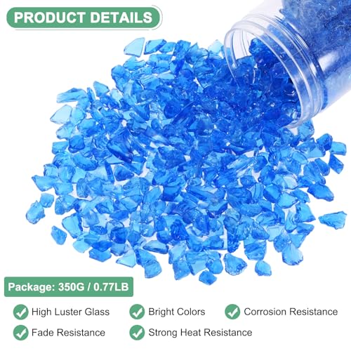 M METERXITY High Luster Fire Glass Gravel Stone, Glass Gems, Crushed Glass - Image 2
