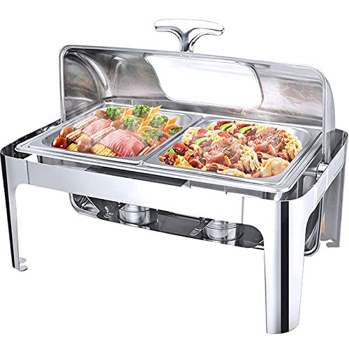 BVFDPPWQ 13L Chafing Dish Setelectric Square Buffet Servers and Warmers with Visible Lids35℃-80℃ Adjustment Keep Food Warm All Day Longb,B,B