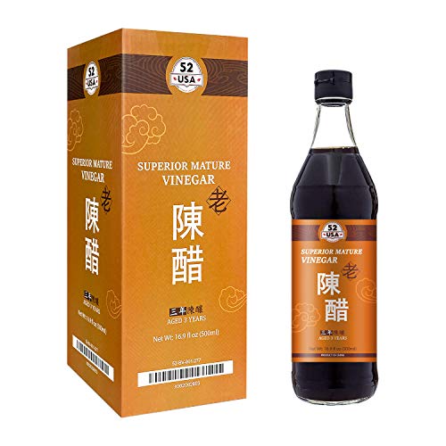 52USA Chinkiang Vinegar, Mature Aged Black Vinegar, Chinese Black Vinegar, Zhenjiang Vinegar, 16.9 fl.