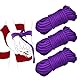 Sex BDSM Bondage Fesseln Seil mit Baumwollseil 3 x 10 m Sex Seil Set für BDSM Anfänger, 8 mm Shibari Seile Sex Bondage Set Fetisch SM Spiel Sex Spielzeug für Paare Frauen (Lila)