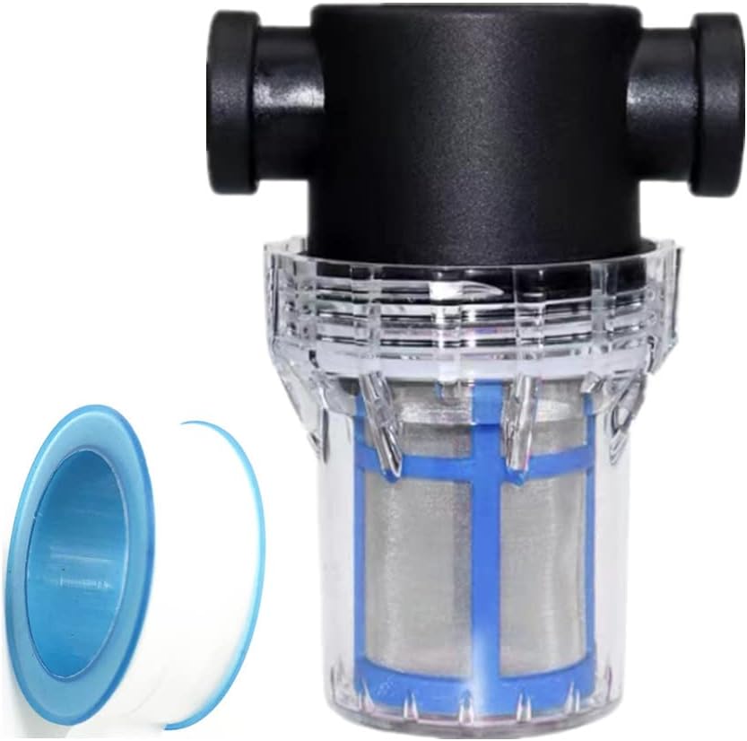 Sediment Filter 3/4 Female Thread Inline Filter Strainer for Garden Hose Pressure Washer RV with 100Mesh Screen Water Pump Strainer Filter
