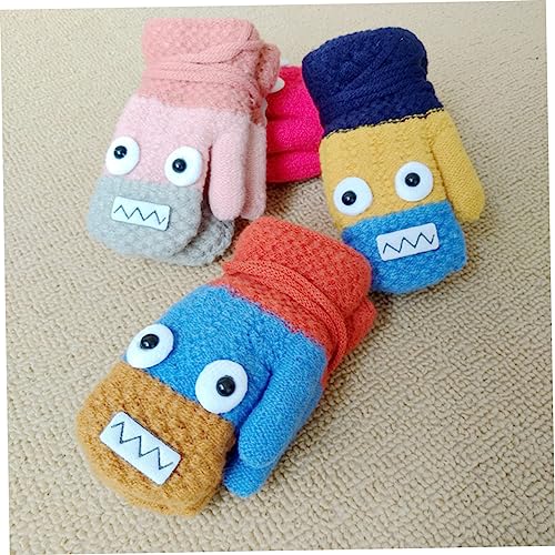 4pairs Portable Boys and Girls Winter Gloves Compact Warm Gloves for Women Neon Boys and Girls Full Finger Mittens Indoor Winter3