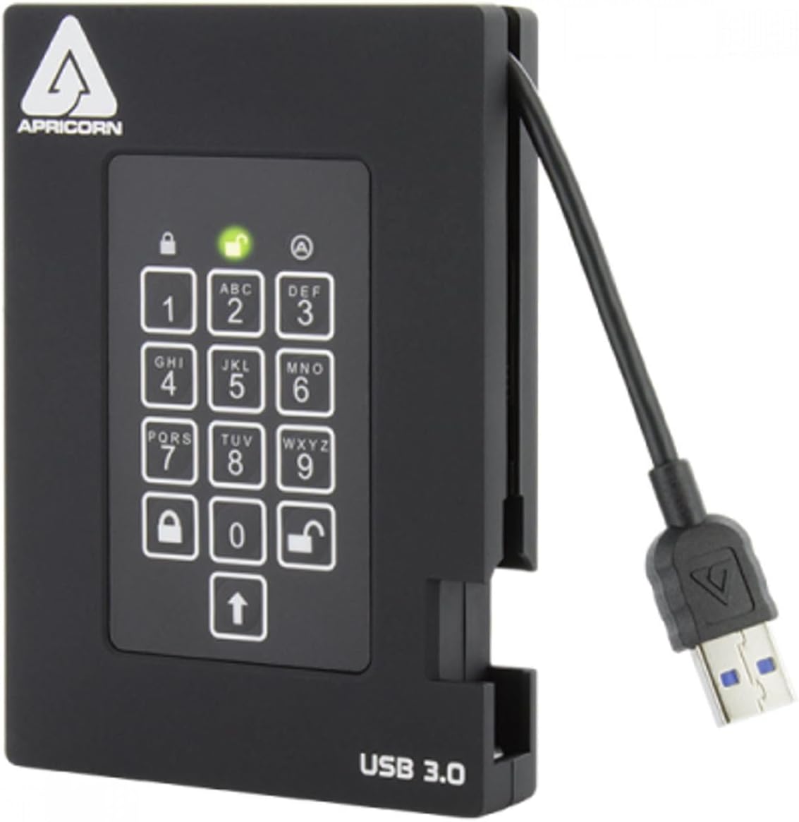 Apricorn 1TB Aegis Fortress FIPS 140-2 Level 2 Validated 256-Bit Encrypted USB 3 External SSD (A25-3PL256-S1000F)