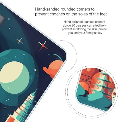Báscula digital Rocket in Space vidrio templado para baño miniatura 4