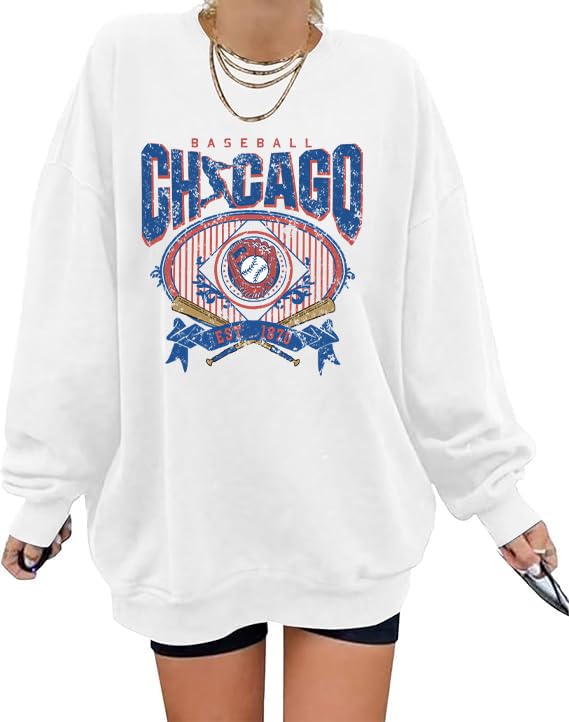 AMWIPE Baseball Sweatshirts Women Baseball Mom Sweatshirts Sport Fans Long Sleeves Shirts Softball Pullover Tops White