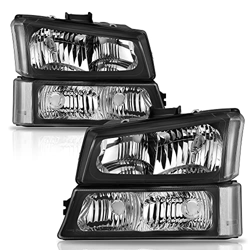 Image of OEDRO Headlights Compatible with Chevy Silverado 2003-2006 Clear Lens