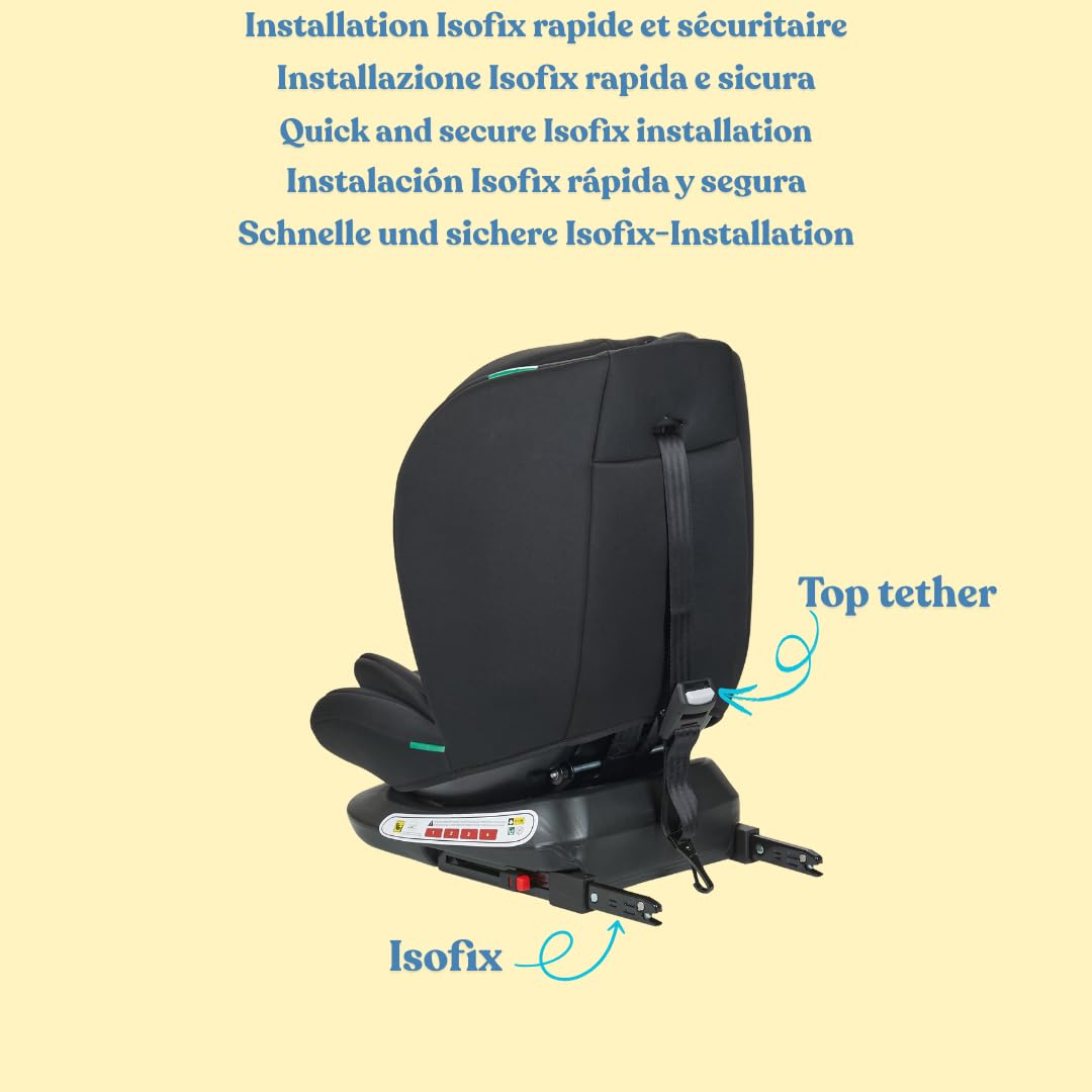 Safety Baby - Seggiolino auto Xenon Isofix girevole a 360° I-Size 40-150 cm, evolutivo dalla nascita fino a 12 anni circa, gruppo 0-1-2-3, attacchi isofix - Protezioni laterali