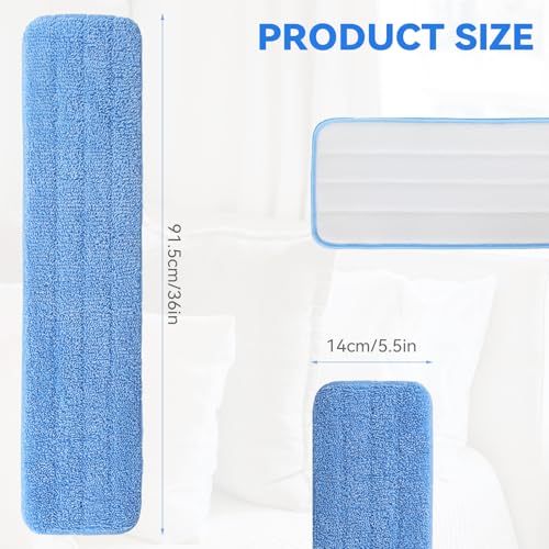 36" Microfiber Pad for Rubbermaid Commercial 36 Inch Mop Head - 6 Pack Replacement Wet & Dry Commercial Reusable Cleaning Mop Refills Fit for Any Microfiber Flat Mop System 36" by BeiLan - Image 2