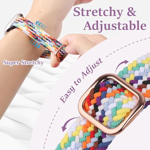 Image of Slim Braided Bands for Apple Watch Band 40mm 41mm 42mm 38mm 46mm 44mm 45mm 49mm Women,Stretchy Solo Loop Nylon Elastic Thin Narrow Skinny Strap for iWatch Ultra 3 SE 3 Series 11 10 9 8 7 6 5 4 3 2 1